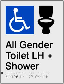 All Gender Accessible Toilet & Shower Left Hand Transfer (PBS-AAGTASLH)