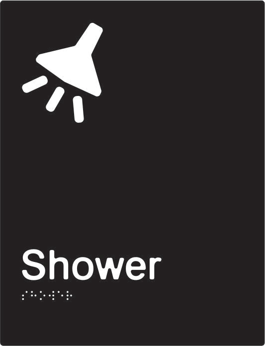 Shower Braille & tactile sign (PBABk-S)