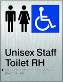 Unisex Accessible Staff Toilet RightHand transfer Braille & tactile sign (PB-SSUAsTRH)