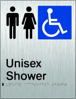 Unisex Accessible Shower Braille & tactile sign (PB-SSUAS)