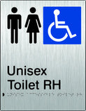 Unisex Accessible Toilet Right Hand transfer Braille & tactile sign (PB-SSUATRH)
