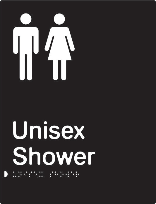 Unisex Shower Braille & tactile sign (PBABk-US)