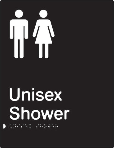 Unisex Shower Braille & tactile sign (PBABk-US)