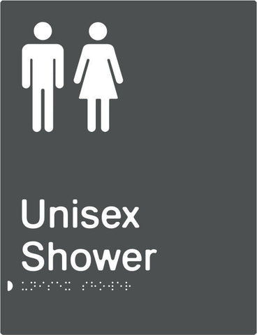Unisex Shower Braille & tactile sign (PBAGy-US)