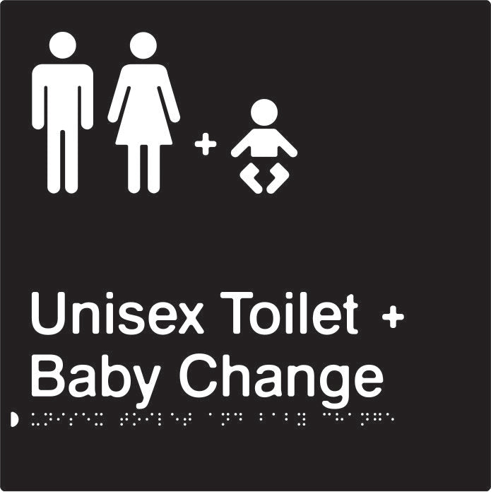 Unisex Toilet & Baby Change Braille & tactile sign (PBABk-UTABC)