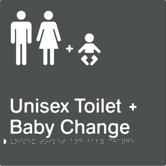 Unisex Toilet & Baby Change Braille & tactile sign (PBAGy-UTABC)