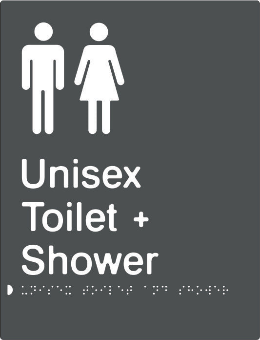Unisex Toilet & Shower Braille & tactile sign (PBAGy-UTAS)