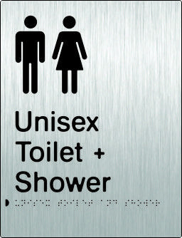 Unisex Toilet & Shower Braille & tactile sign (PB-SSUTAS)