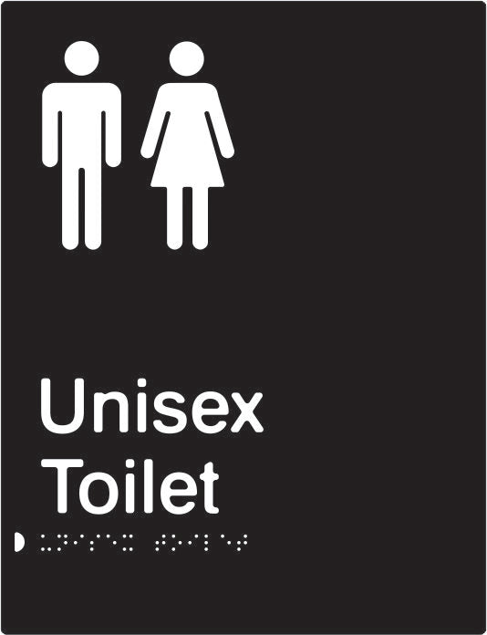 Unisex Toilet Braille & tactile sign (PBABk-UT)