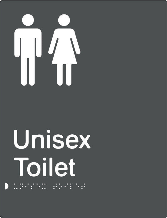 Unisex Toilet Braille & tactile sign (PBAGy-UT)