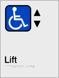 Accessible Lift Braille and tactile sign (PB-SNAALift)