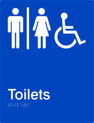 PB-AUAT - Airlock Braille and tactile sign for male, female and accessible toilets