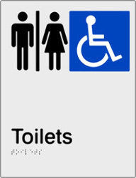 PB-SNAAUAT - Airlock Male, Female & Accessible Toilets Braille & tactile sign