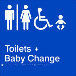 PB-AUATABC - Airlock Braille and Tactile sign for male, female and accessible toilets and baby change