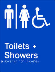 PB-AUATAS - Airlock Braille and tactile sign for male, female and accessible toilets with shower facilities