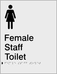 Female Staff Toilet Braille & tactile sign (PB-SNAFsT)