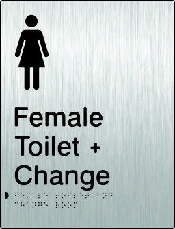 Female Toilet & Change Room Braille & tactile sign (PB-SSFTACR)