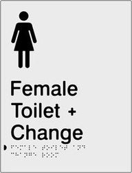 Female Toilet & Change Room Braille & tactile sign (PBS-FTACR)