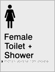Female Toilet & Shower Braille & tactile sign (PB-SNAFTAS)