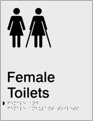 Female & Female Ambulant Toilets Braille & tactile sign (PB-SNAFTFambT)