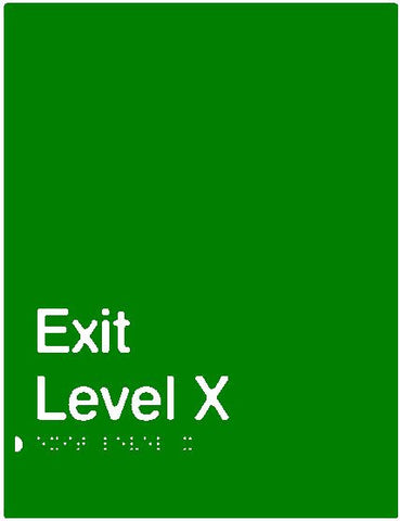 Green Exit Braille & tactile sign (PB-Exit)