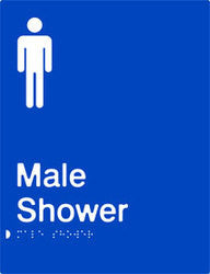 Male Shower Braille & tactile sign (PB-MS)