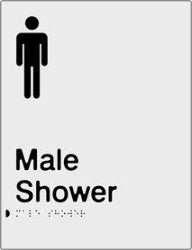 Male Shower Braille & tactile sign (PB-SNAMS)