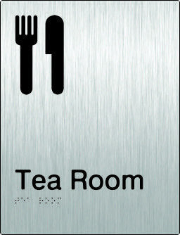 Tea Room Braille & tactile sign (PB-SSTeaRoom)