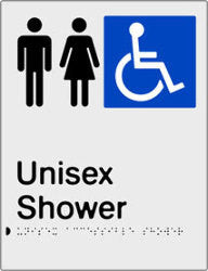Unisex Accessible Shower Braille & tactile sign (PB-SNAUAS)