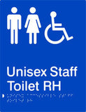 Unisex Accessible Staff Toilet Right Hand transfer Braille & tactile sign (PB-UAsTRH)