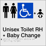 Unisex Accessible Toilet & Baby Change RightHand Transfer Braille & tactile sign (PB-SNAUATABCRH)