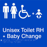 Unisex Accessible Toilet & Baby Change Right Hand transfer Braille & tactile sign (PB-UATABCRH)