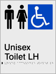 Unisex Accessible Toilet Left Hand transfer Braille & tactile sign (PBS-UATLH)