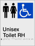Unisex Accessible Toilet Right Hand transfer Braille & tactile sign (PB-SNAUATRH)