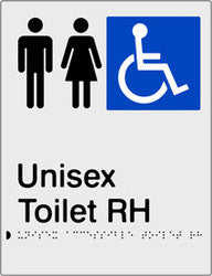 Unisex Accessible Toilet Right Hand transfer Braille & tactile sign (PBS-UATRH)