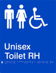 Unisex Accessible Toilet Right Hand transfer Braille & tactile sign (PB-UATRH)