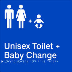 Unisex Toilet & Baby Change Braille & tactile sign (PB-UTABC)
