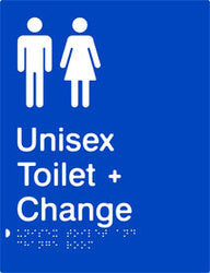 Unisex Toilet & Change Room Braille & tactile sign (PB-UTACR)