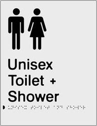 Unisex Toilet & Shower Braille & tactile sign (PBS-UTAS)