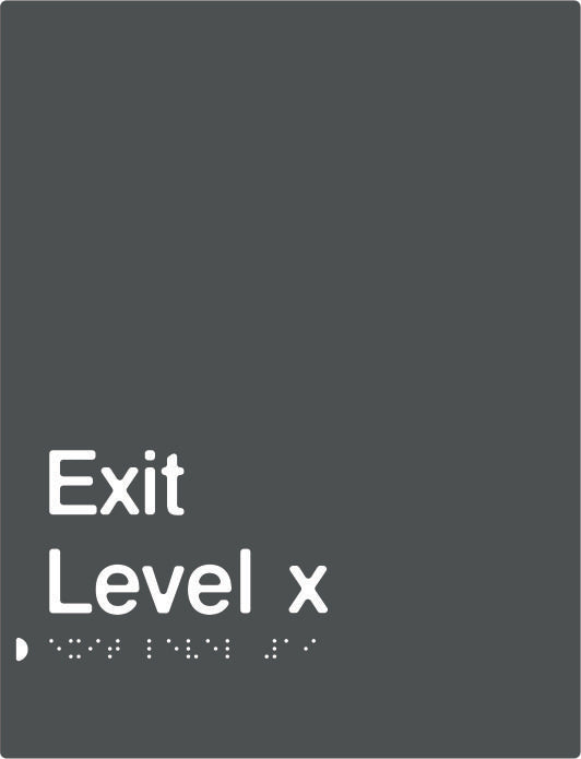 Charcoal Grey Exit Signs (PBAGy-Exit)