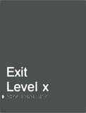 Charcoal Grey Exit Signs (PBAGy-Exit)